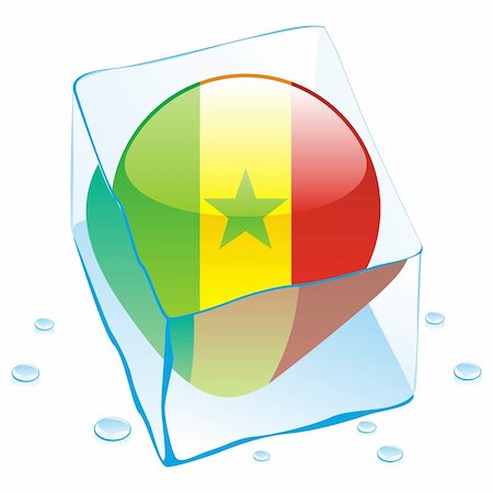 sénégal - fully editable vector illustration of senegal button flag frozen in ice cube Foto de stock - Super Valor sin royalties y Suscripción, Código: 400-04173540