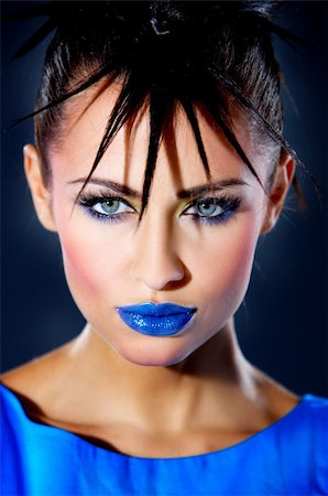 Portrait of beautiful sexy woman with punk haircut Fotografie stock - Microstock e Abbonamento, Codice: 400-04173674