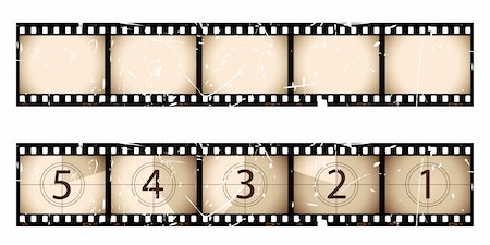 simsearch:400-05102933,k - Old film strip countdown.  Please check my portfolio for more film illustrations. Fotografie stock - Microstock e Abbonamento, Codice: 400-04173860