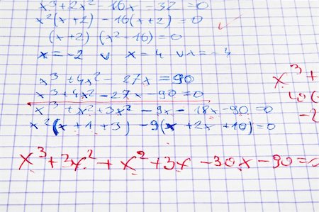 hand written maths calculations with teacher's corrections in red Stock Photo - Budget Royalty-Free & Subscription, Code: 400-04173951