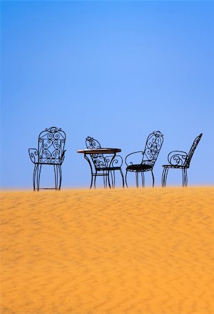 romantic place to sit on the Sahara desert Stock Photo - Budget Royalty-Free & Subscription, Code: 400-04173966