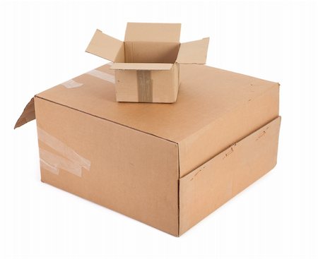 simsearch:400-06568755,k - two cardboard boxes on white background Stock Photo - Budget Royalty-Free & Subscription, Code: 400-04173969