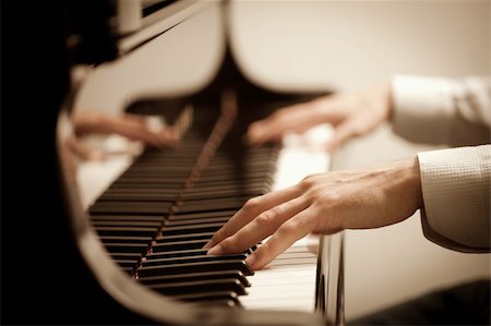 close up of male hands playing piano. Horizontal shape, copy space Stock Photo - Budget Royalty-Free & Subscription, Code: 400-04184085