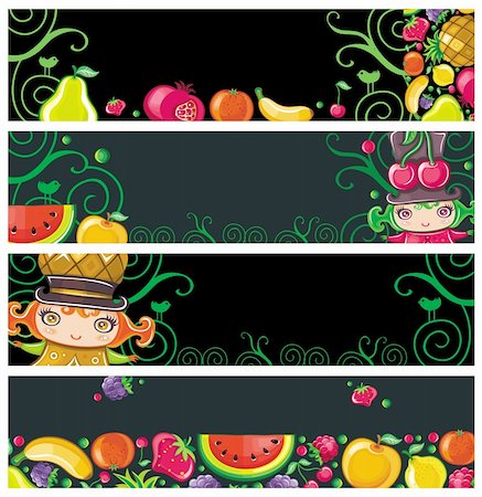 simsearch:400-04153397,k - Colorful fruit banners with space for your text. Stockbilder - Microstock & Abonnement, Bildnummer: 400-04184522