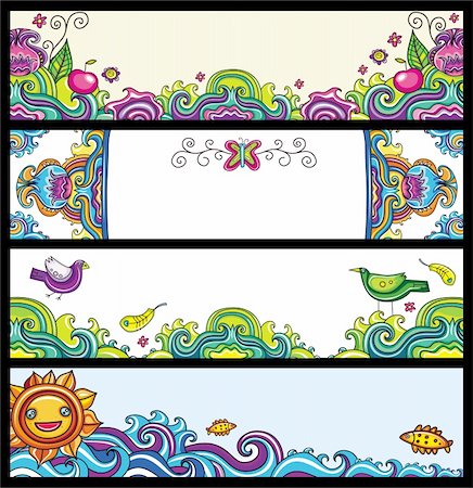 Floral decorative banners with space for your text. Stock Photo - Budget Royalty-Free & Subscription, Code: 400-04184533