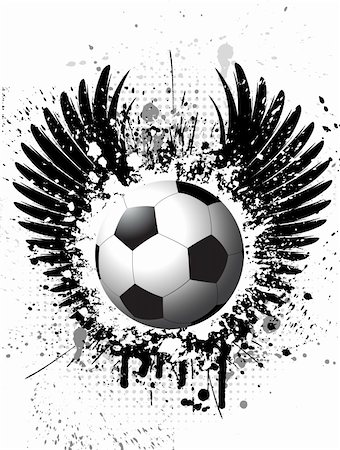 sport texture - Football on grunge background with wings silhouette Stock Photo - Budget Royalty-Free & Subscription, Code: 400-04184553