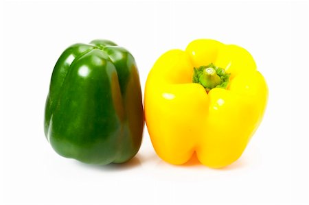 simsearch:400-06092107,k - Fresh yellow and green peppers isolated on white Fotografie stock - Microstock e Abbonamento, Codice: 400-04184969