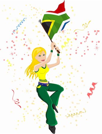simsearch:400-04691397,k - South Africa Soccer Fan with flag. Editable Vector Illustration Stock Photo - Budget Royalty-Free & Subscription, Code: 400-04185023