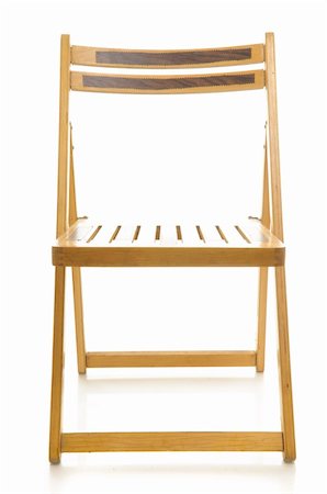 simsearch:700-02833229,k - Wood chair isolated over white Foto de stock - Royalty-Free Super Valor e Assinatura, Número: 400-04185124