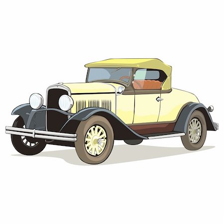 simsearch:400-04148958,k - fully editable vector isolated old funny colored car with details Stock Photo - Budget Royalty-Free & Subscription, Code: 400-04185264