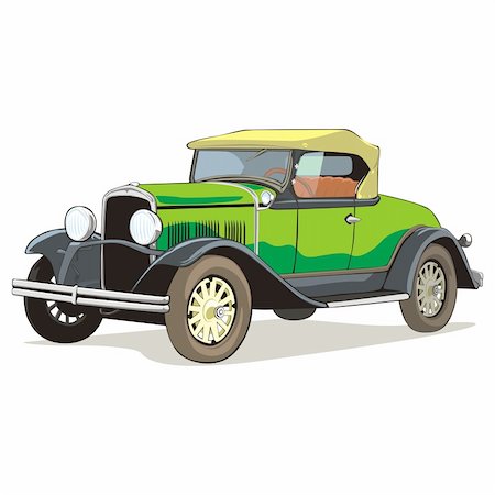 simsearch:400-04148958,k - fully editable vector isolated old funny colored car with details Stock Photo - Budget Royalty-Free & Subscription, Code: 400-04185268