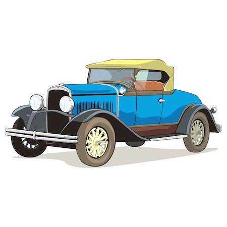 simsearch:400-04148958,k - fully editable vector isolated old funny colored car with details Stock Photo - Budget Royalty-Free & Subscription, Code: 400-04185269