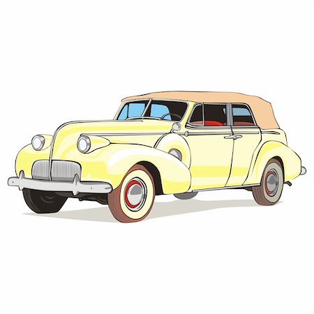 simsearch:400-04148958,k - fully editable vector isolated old funny colored car with details Stock Photo - Budget Royalty-Free & Subscription, Code: 400-04185274