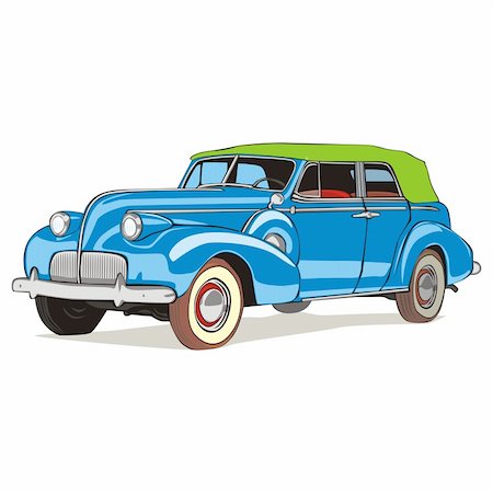 simsearch:400-04148958,k - fully editable vector isolated old funny colored car with details Stock Photo - Budget Royalty-Free & Subscription, Code: 400-04185276