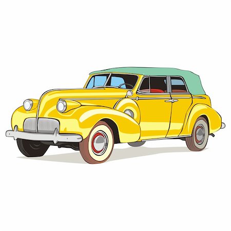 simsearch:400-04148958,k - fully editable vector isolated old funny colored car with details Stock Photo - Budget Royalty-Free & Subscription, Code: 400-04185273