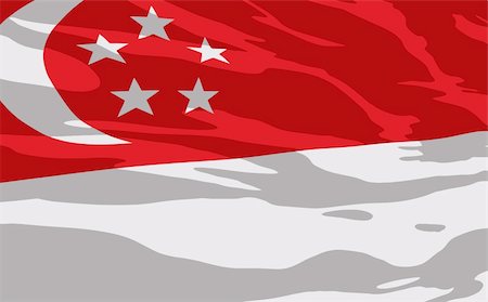 simsearch:400-07407172,k - Vector flag of Singapour Photographie de stock - Aubaine LD & Abonnement, Code: 400-04185476