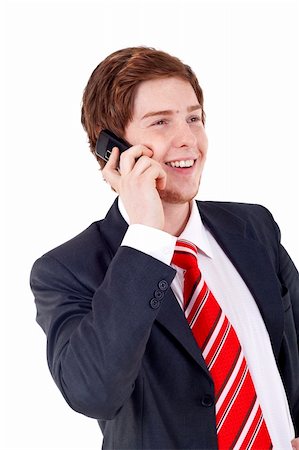 simsearch:400-07820348,k - business man on the phone over white Photographie de stock - Aubaine LD & Abonnement, Code: 400-04185555
