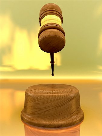 Classic wooden judge's gavel, Symbol of justice - judicial 3d gavel. Photographie de stock - Aubaine LD & Abonnement, Code: 400-04186065
