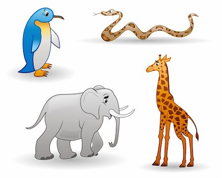 simsearch:400-07099921,k - Vector cartoon animals isolated on a white background Photographie de stock - Aubaine LD & Abonnement, Code: 400-04186088