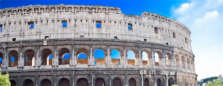 Panoramic view of famous ancient Colosseum in Rome Stock Photo - Budget Royalty-Free & Subscription, Code: 400-04187192