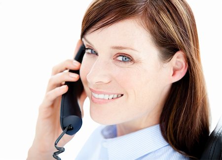 simsearch:400-04341796,k - Beautiful  businesswoman on the phone against a white background Stockbilder - Microstock & Abonnement, Bildnummer: 400-04187813