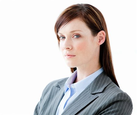 simsearch:400-04187842,k - Portrait confident businesswoman against a  white background Stock Photo - Budget Royalty-Free & Subscription, Code: 400-04187847
