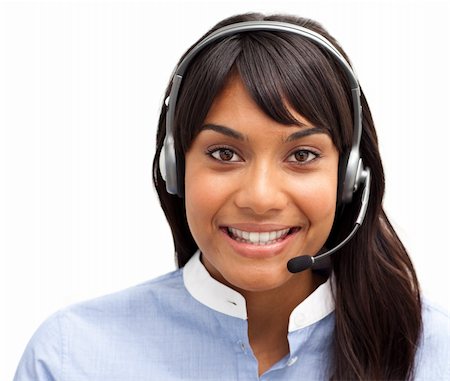 simsearch:400-04472832,k - Positive customer service agent using headset Stock Photo - Budget Royalty-Free & Subscription, Code: 400-04187973