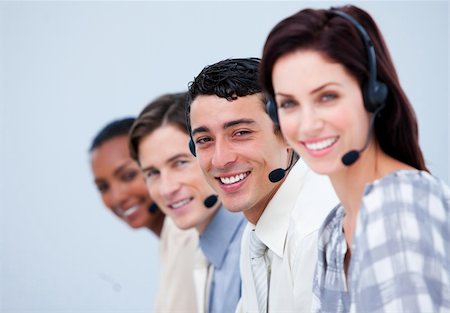 simsearch:400-04188205,k - Confident customer service representatives in a call center Stock Photo - Budget Royalty-Free & Subscription, Code: 400-04188212