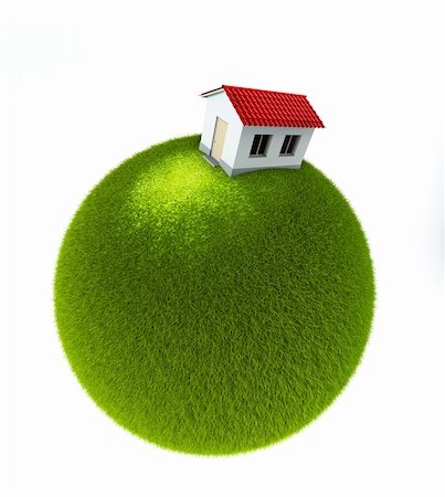 simsearch:614-03577191,k - house on a small green planet. Isolated 3d rendering Stock Photo - Budget Royalty-Free & Subscription, Code: 400-04188342