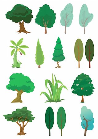 Assorted tree of nature illustration in vector Stock Photo - Budget Royalty-Free & Subscription, Code: 400-04188625