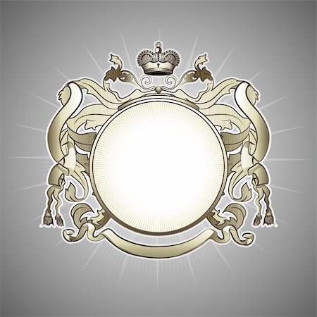Vector illustration of abstract luxury golden heraldic frame Stock Photo - Budget Royalty-Free & Subscription, Code: 400-04188803