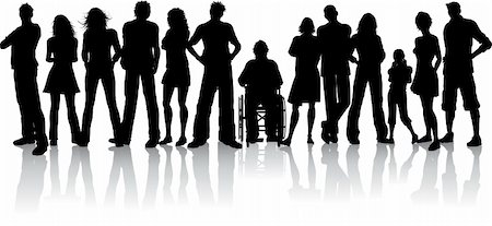 female paraplegic - Silhoeutte of a huge crowd of people Stock Photo - Budget Royalty-Free & Subscription, Code: 400-04189180