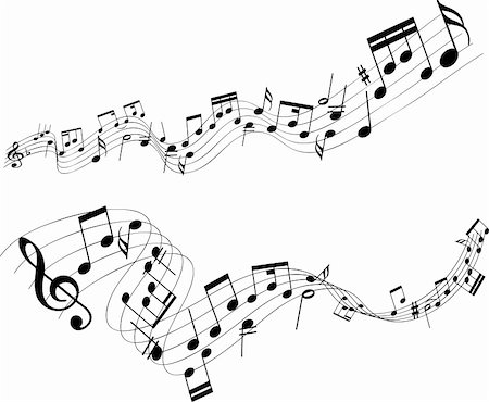 Abstract designs of music notes on a white background Stock Photo - Budget Royalty-Free & Subscription, Code: 400-04189181