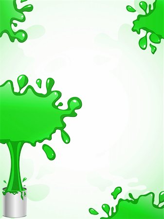 Green Ink Splash Background. Editable Vector Illustration Stock Photo - Budget Royalty-Free & Subscription, Code: 400-04189226