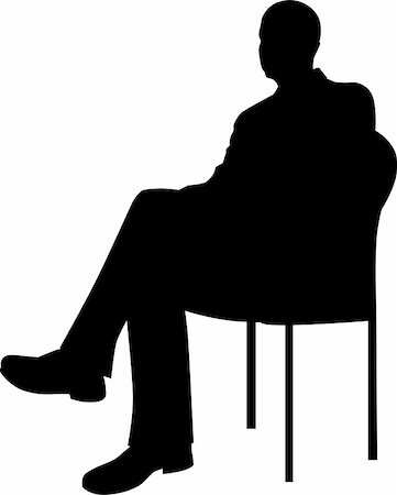 An image of a Businessman Sitting Silhouette. Stock Photo - Budget Royalty-Free & Subscription, Code: 400-04189270