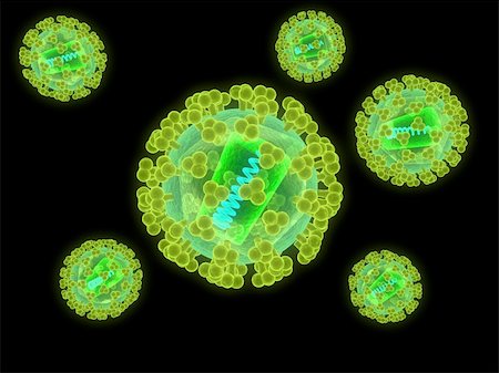 3d rendered illustration of some isolated hi virus Stock Photo - Budget Royalty-Free & Subscription, Code: 400-04189435