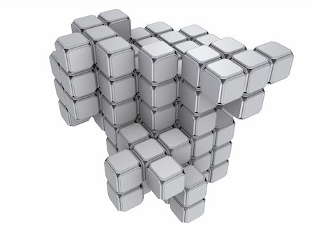 3d rendered illustration of many grey cubes Stock Photo - Budget Royalty-Free & Subscription, Code: 400-04189634
