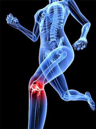 simsearch:400-04683335,k - 3d rendered illustration of a running skeleton with highlighted knee Stock Photo - Budget Royalty-Free & Subscription, Code: 400-04189765