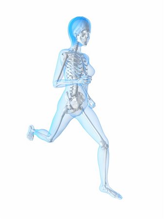3d rendered illustration of a running  female skeleton Foto de stock - Super Valor sin royalties y Suscripción, Código: 400-04189833
