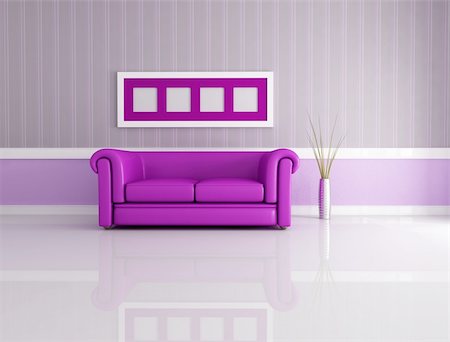 simsearch:400-04156984,k - minimalist living room with classic leather couch - rendering Stockbilder - Microstock & Abonnement, Bildnummer: 400-04180205