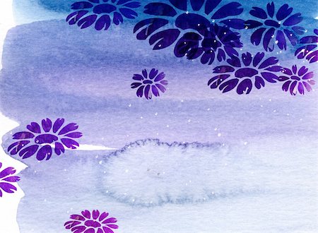 simsearch:400-07262232,k - watercolor  flower  on the purple texture,used as background Stock Photo - Budget Royalty-Free & Subscription, Code: 400-04180232