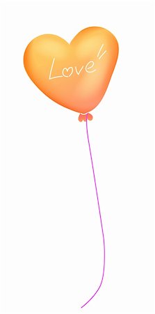 simsearch:400-04752168,k - a balloon of heart shape isolate on the white background Stock Photo - Budget Royalty-Free & Subscription, Code: 400-04180283