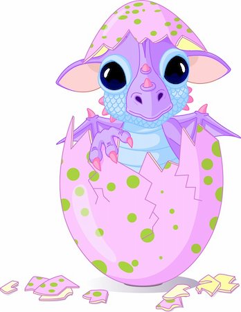 simsearch:400-04344966,k - Cute baby dragon hatched from one egg Stock Photo - Budget Royalty-Free & Subscription, Code: 400-04180395