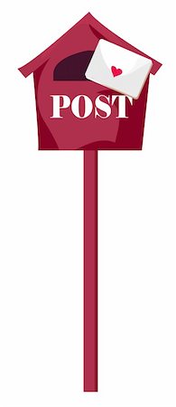 simsearch:400-04350456,k - a red postbox and an envelope  on a white background Stock Photo - Budget Royalty-Free & Subscription, Code: 400-04180439