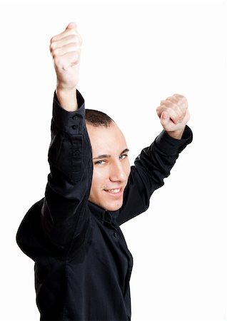 simsearch:400-04343310,k - Portrait of a young and happy businessman, isolated on white background Photographie de stock - Aubaine LD & Abonnement, Code: 400-04180567