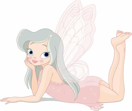 dazdraperma (artist) - Adorable fairy in a pink beautiful dress lying on the floor Foto de stock - Royalty-Free Super Valor e Assinatura, Número: 400-04180722