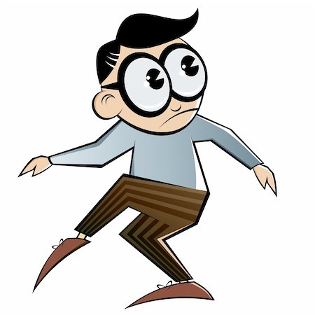 sneaking boy - Sneaking cartoon man Stock Photo - Budget Royalty-Free & Subscription, Code: 400-04180850