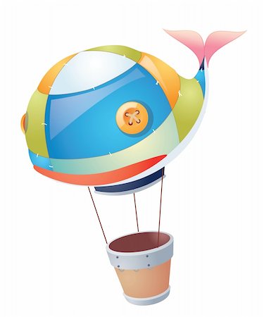 simsearch:700-06675122,k - Hot Air Balloon isolate on a white background Stockbilder - Microstock & Abonnement, Bildnummer: 400-04180908