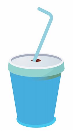 simsearch:400-08794469,k - blue plastic cup with a straw on a white background Foto de stock - Super Valor sin royalties y Suscripción, Código: 400-04180921