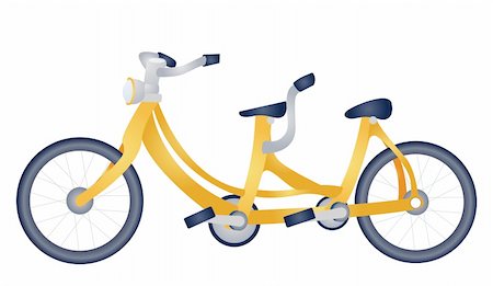 simsearch:400-08162803,k - A bicycle with two seats in a white background Stock Photo - Budget Royalty-Free & Subscription, Code: 400-04181250